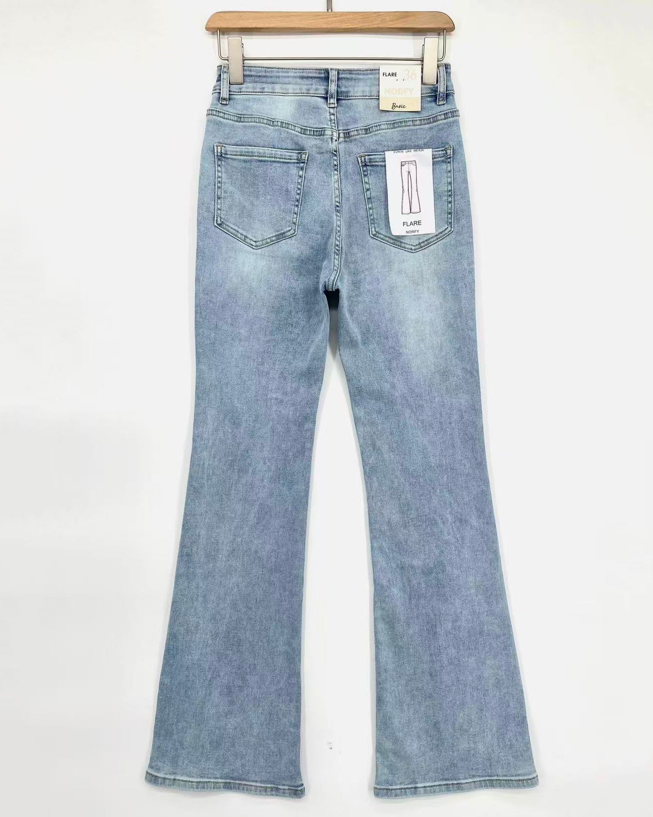 Norfy | Flared jeans Fay-1 Lichtblauw