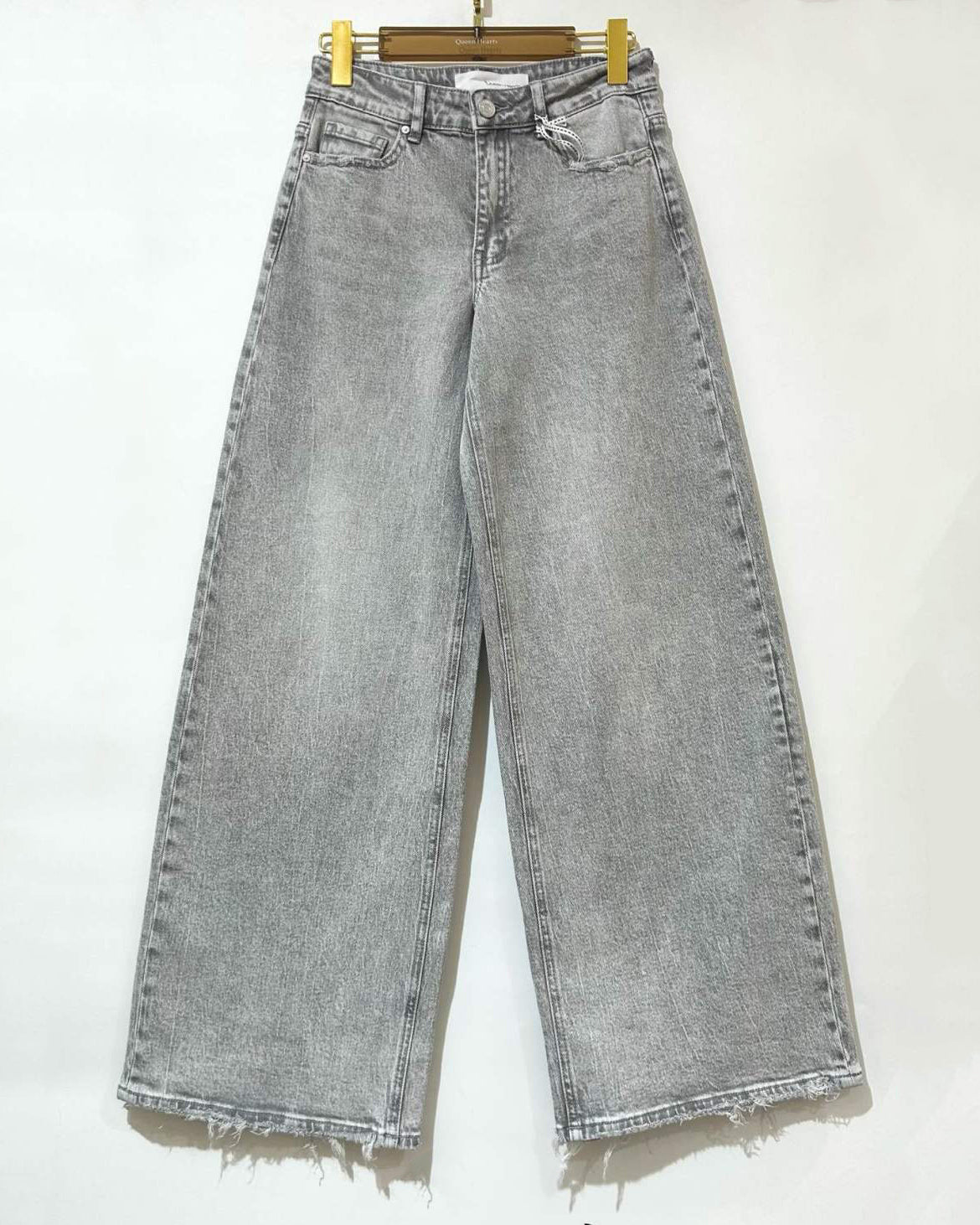 Queen Hearts | Wide leg jeans Joanna-2 Grijs