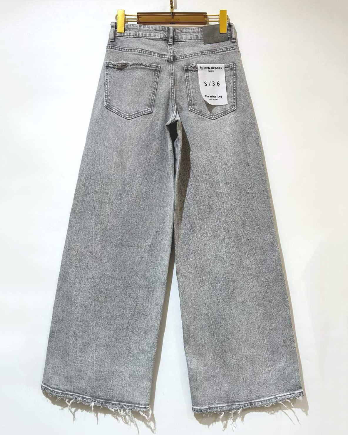 Queen Hearts | Wide leg jeans Joanna-2 Grijs