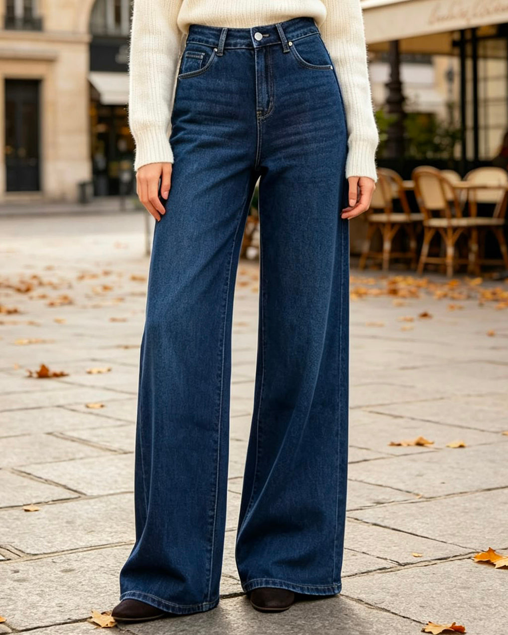 Goodies | Wide leg jeans Janneke Donkerblauw