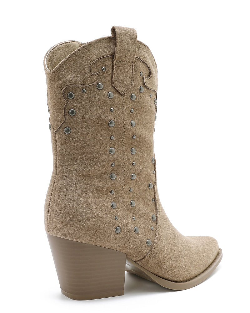 Cowboylaarsjes met studs Liva Taupe