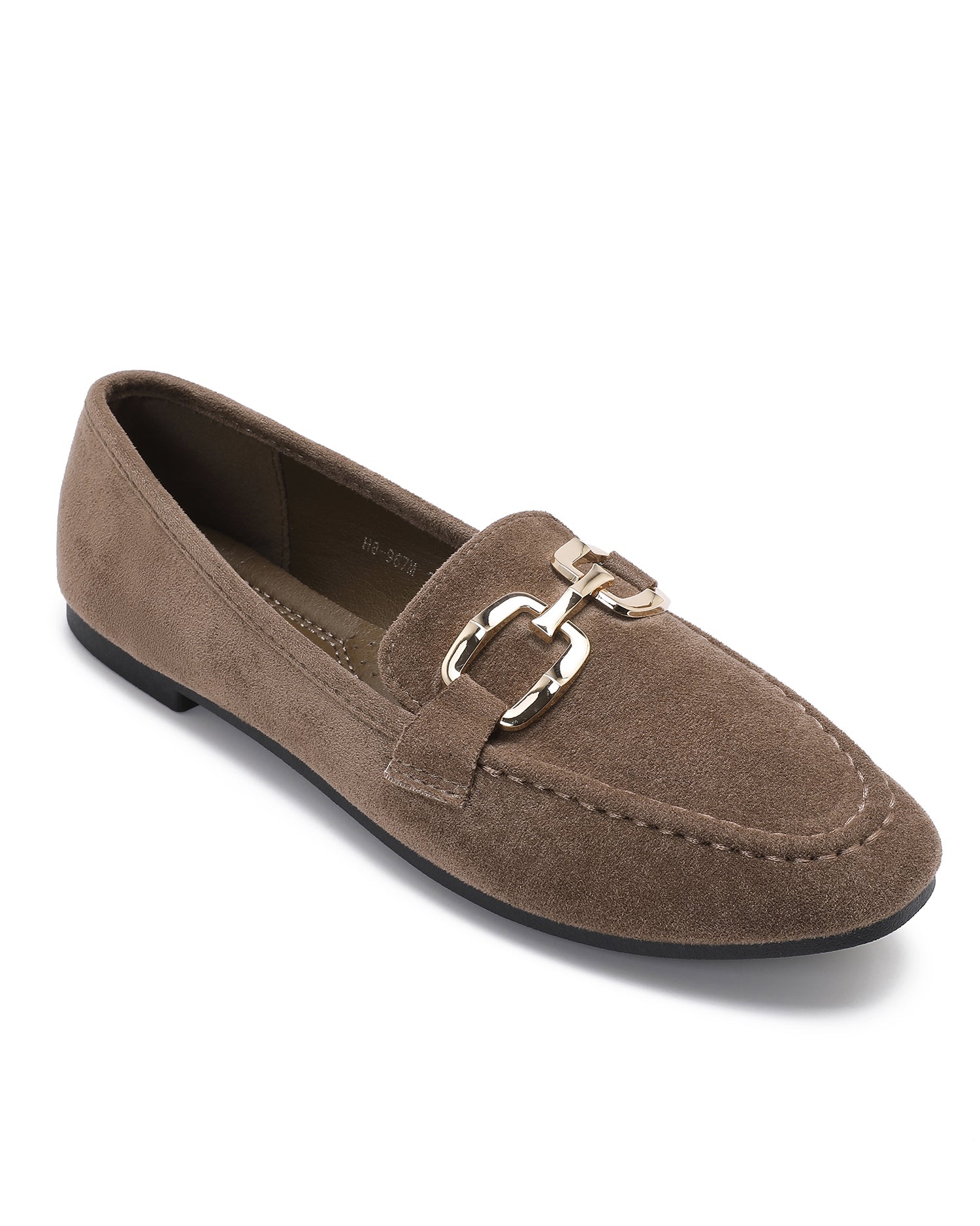 Loafer met goudkleurige gesp Yara Taupe