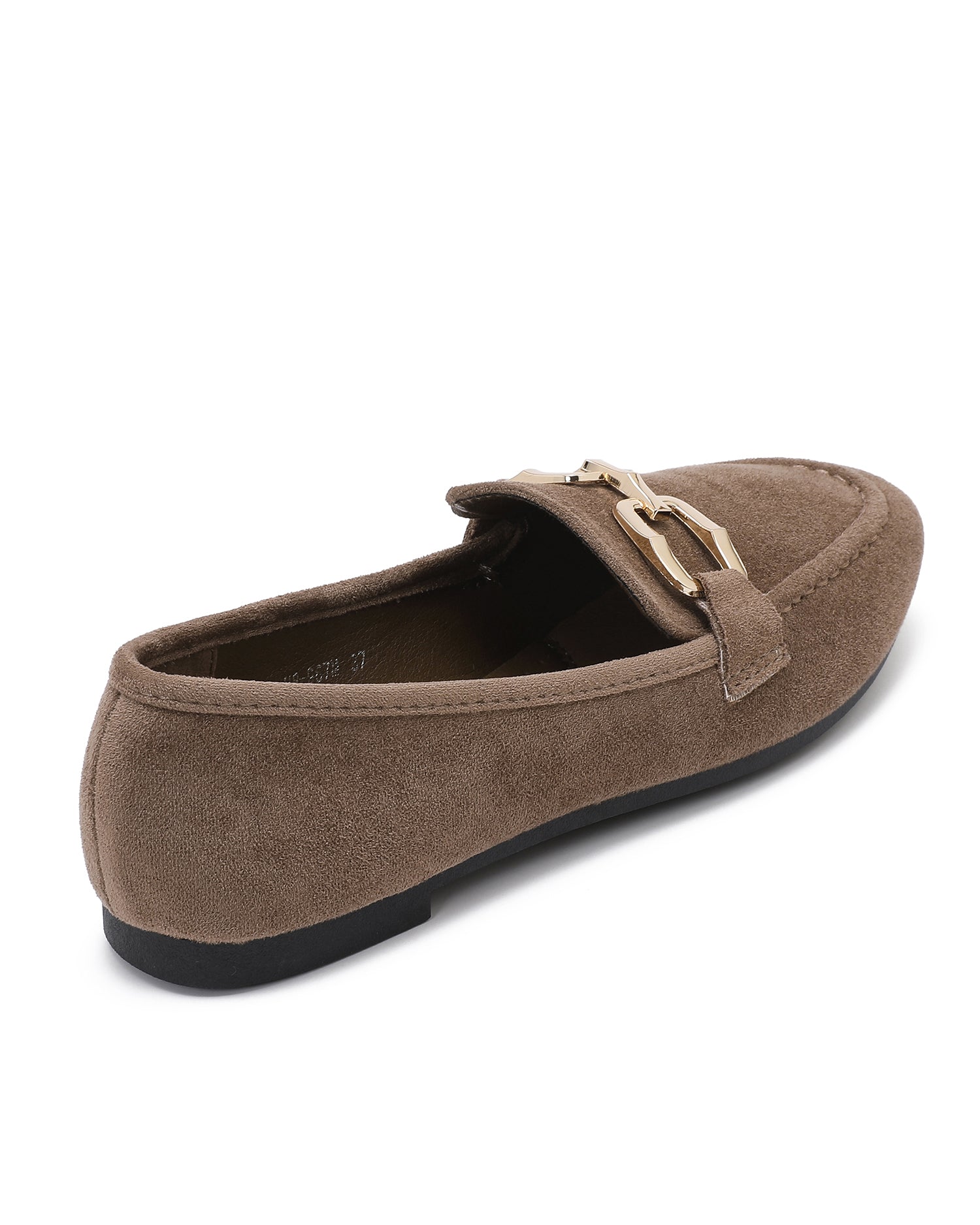 Loafer met goudkleurige gesp Yara Taupe
