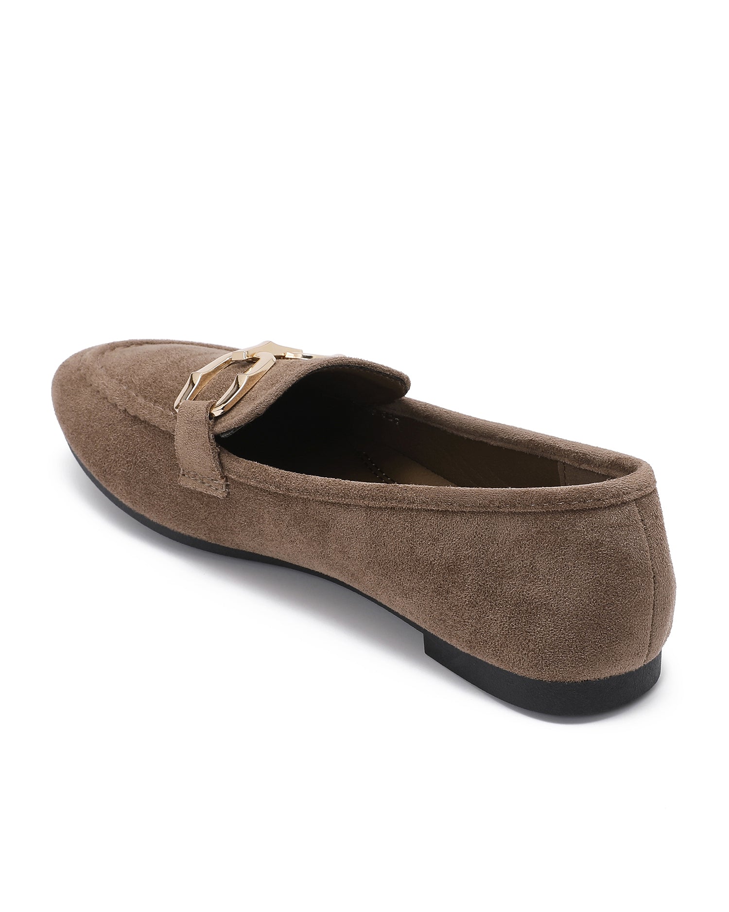 Loafer met goudkleurige gesp Yara Taupe