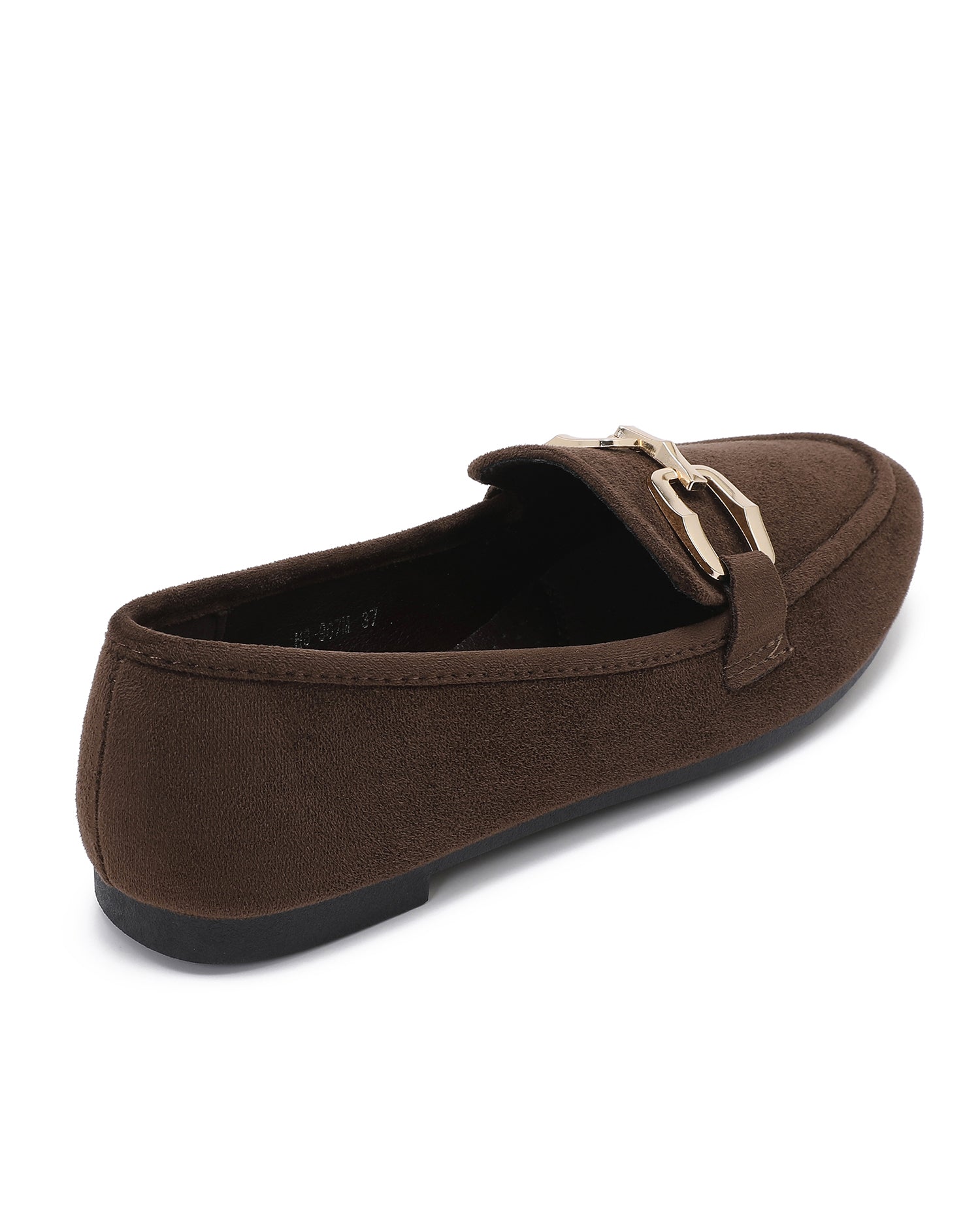 Loafer met goudkleurige gesp Yara Donkerbruin