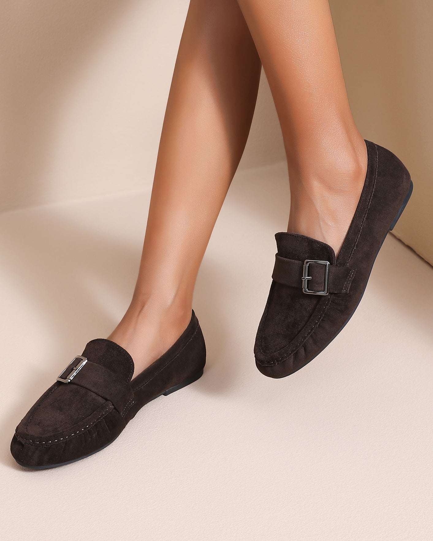 Loafer met gesp Nina Donkerbruin