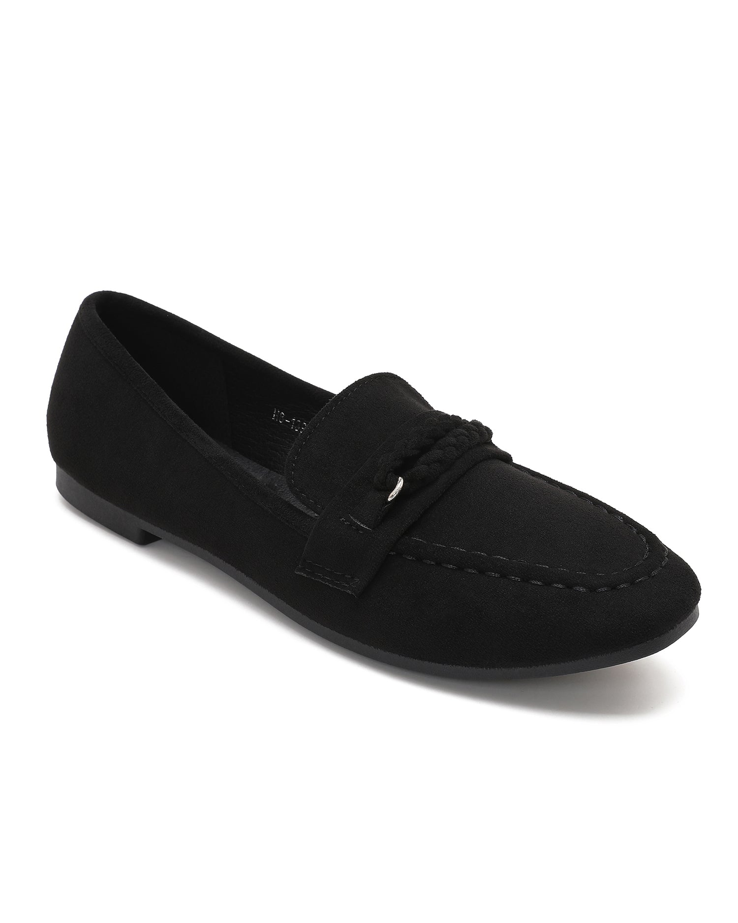 Loafer met vlechtdetail Evi Zwart