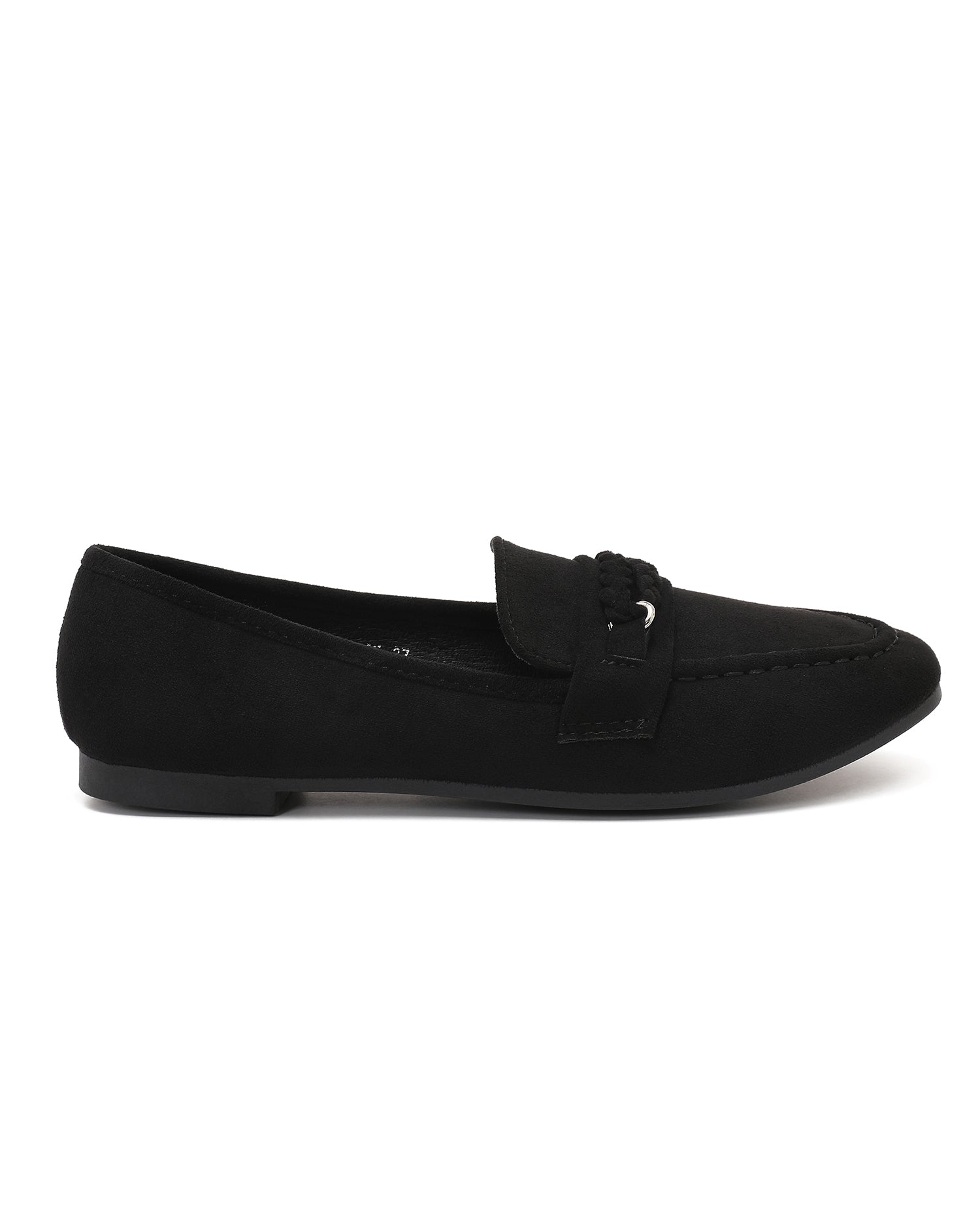 Loafer met vlechtdetail Evi Zwart