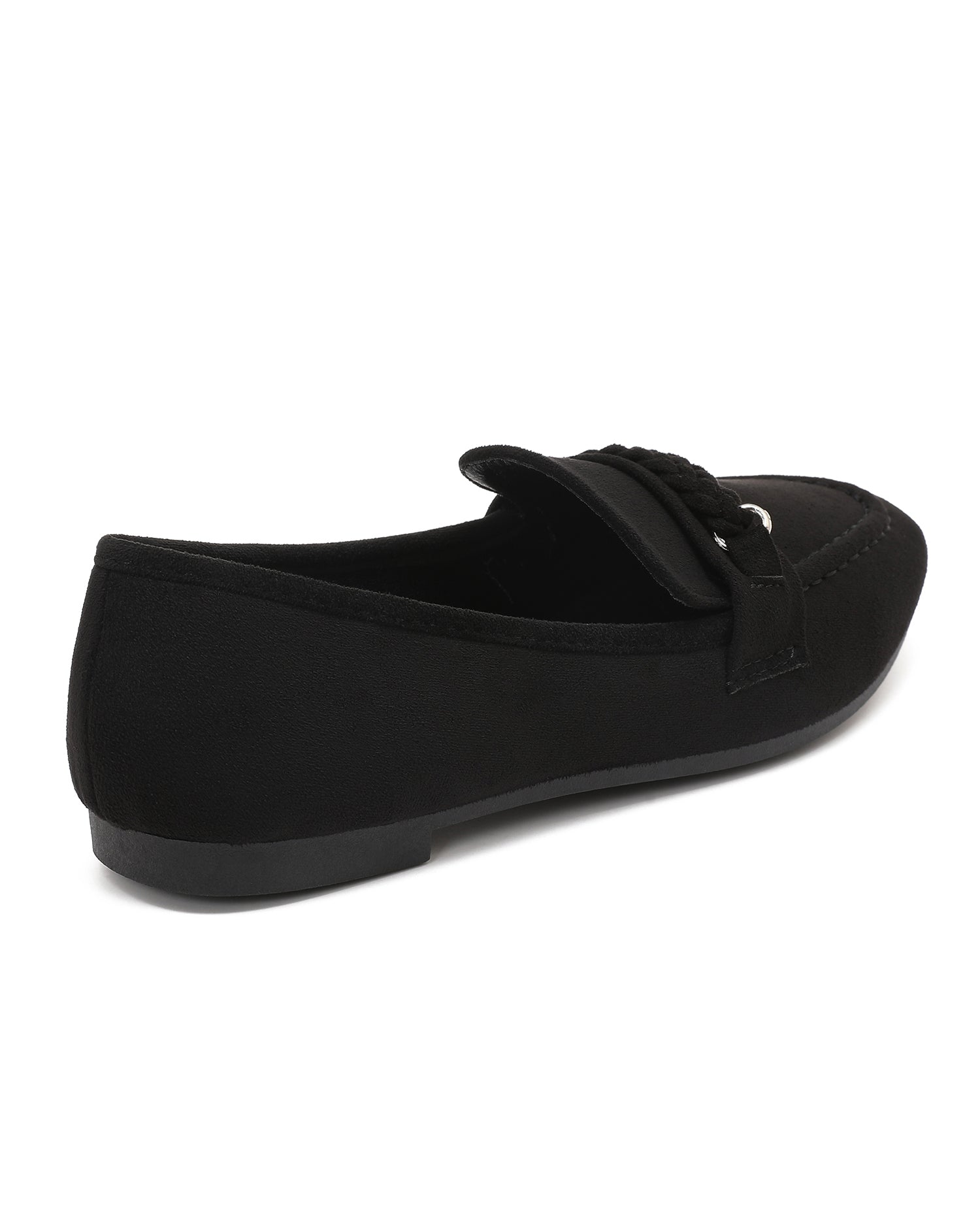 Loafer met vlechtdetail Evi Zwart