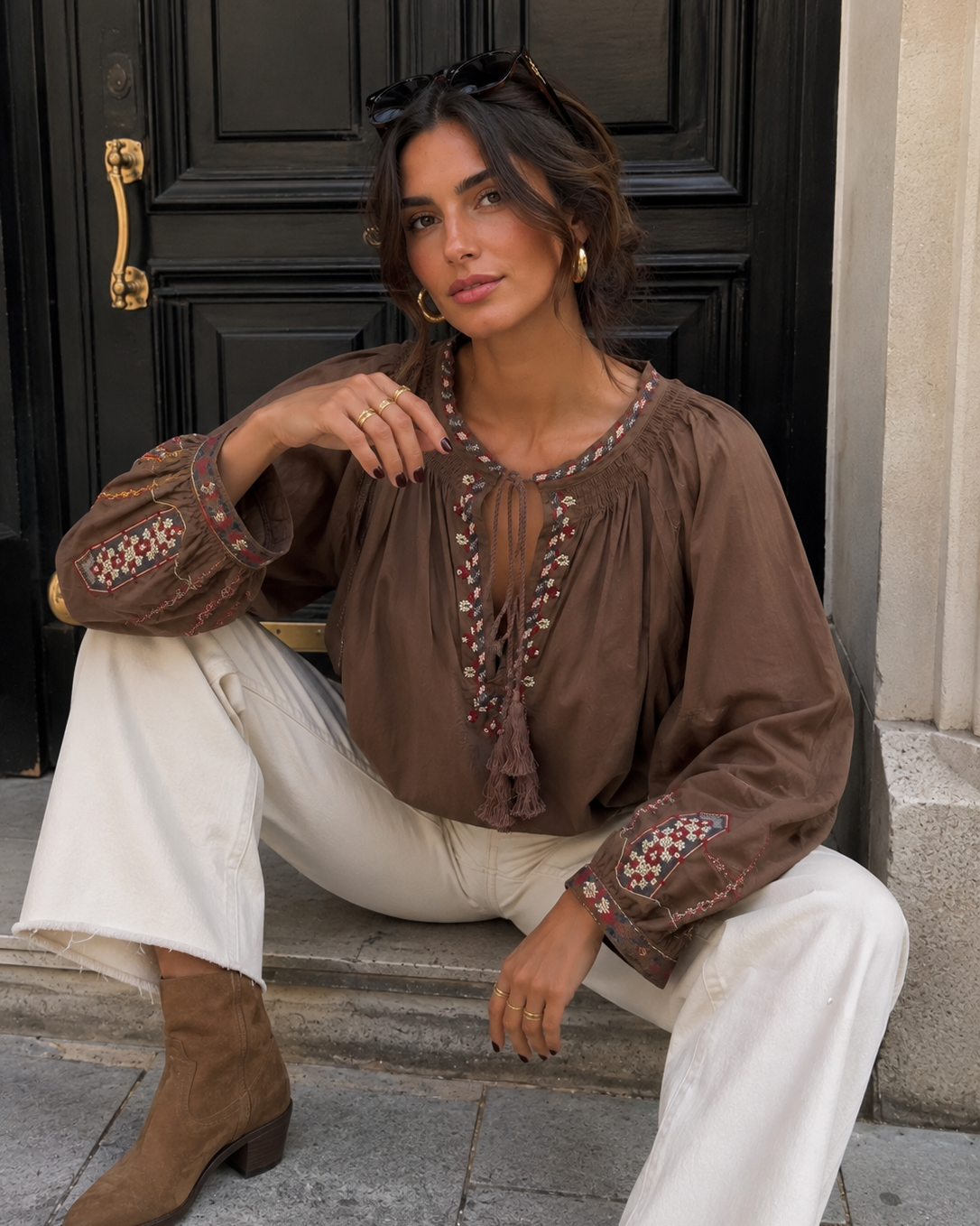 Blouse met flosjes Emmy Bruin
