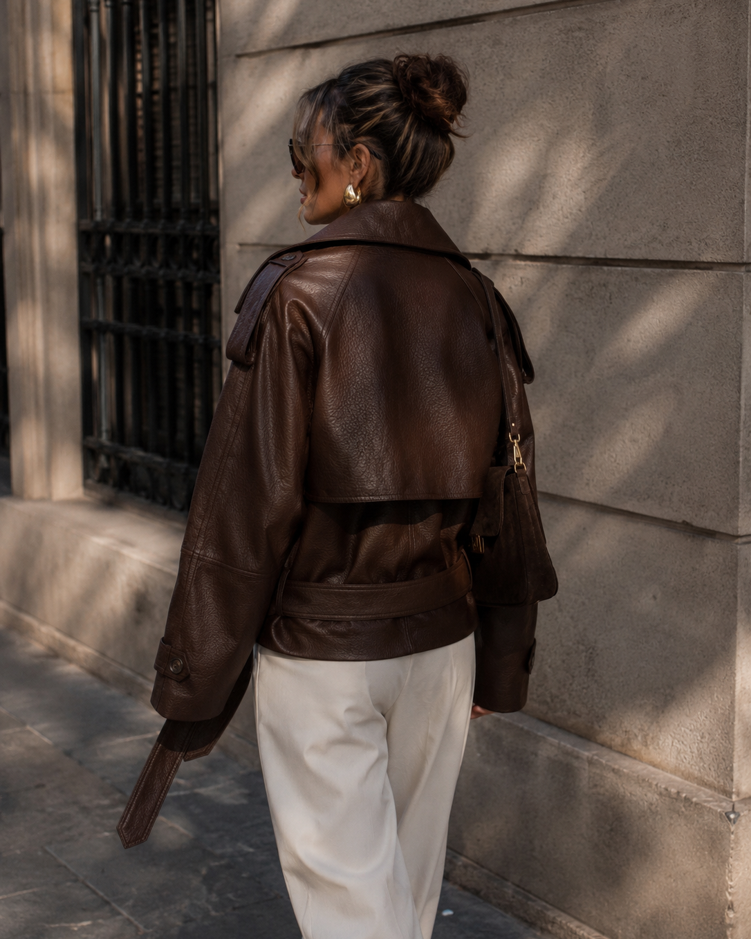 Leatherlook jacket Dory Bruin