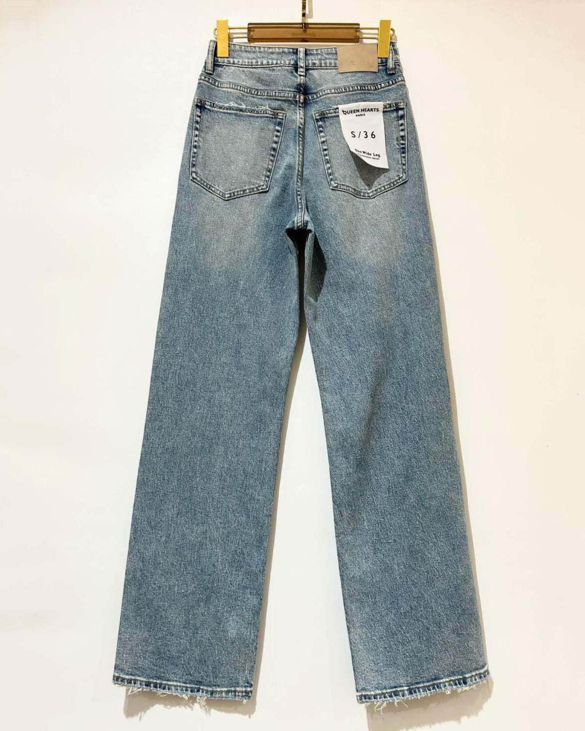 Queen Hearts | Wide leg jeans met strass Yaya Blauw
