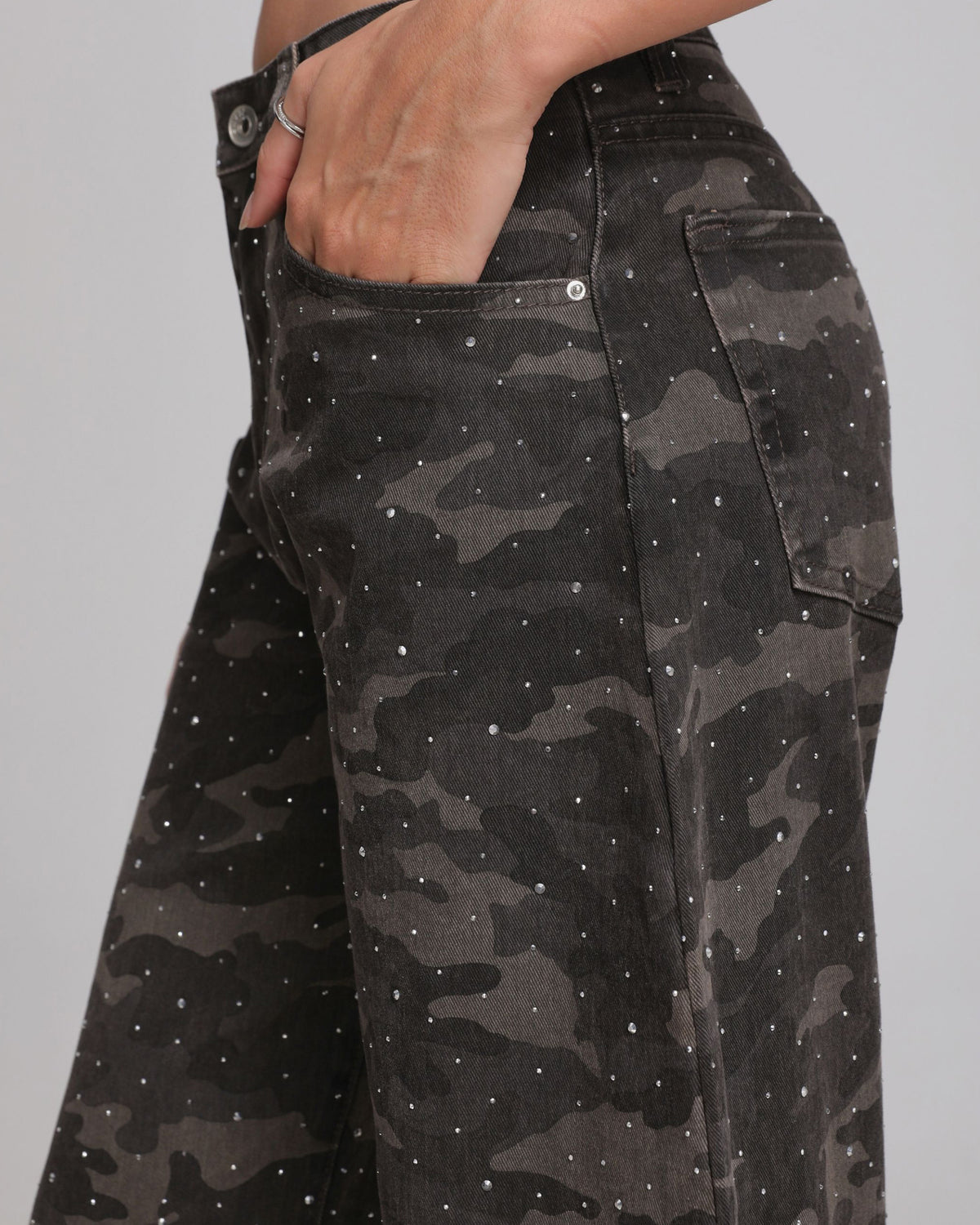 SeeSee Paris | Barrel jeans met strass Jane Army
