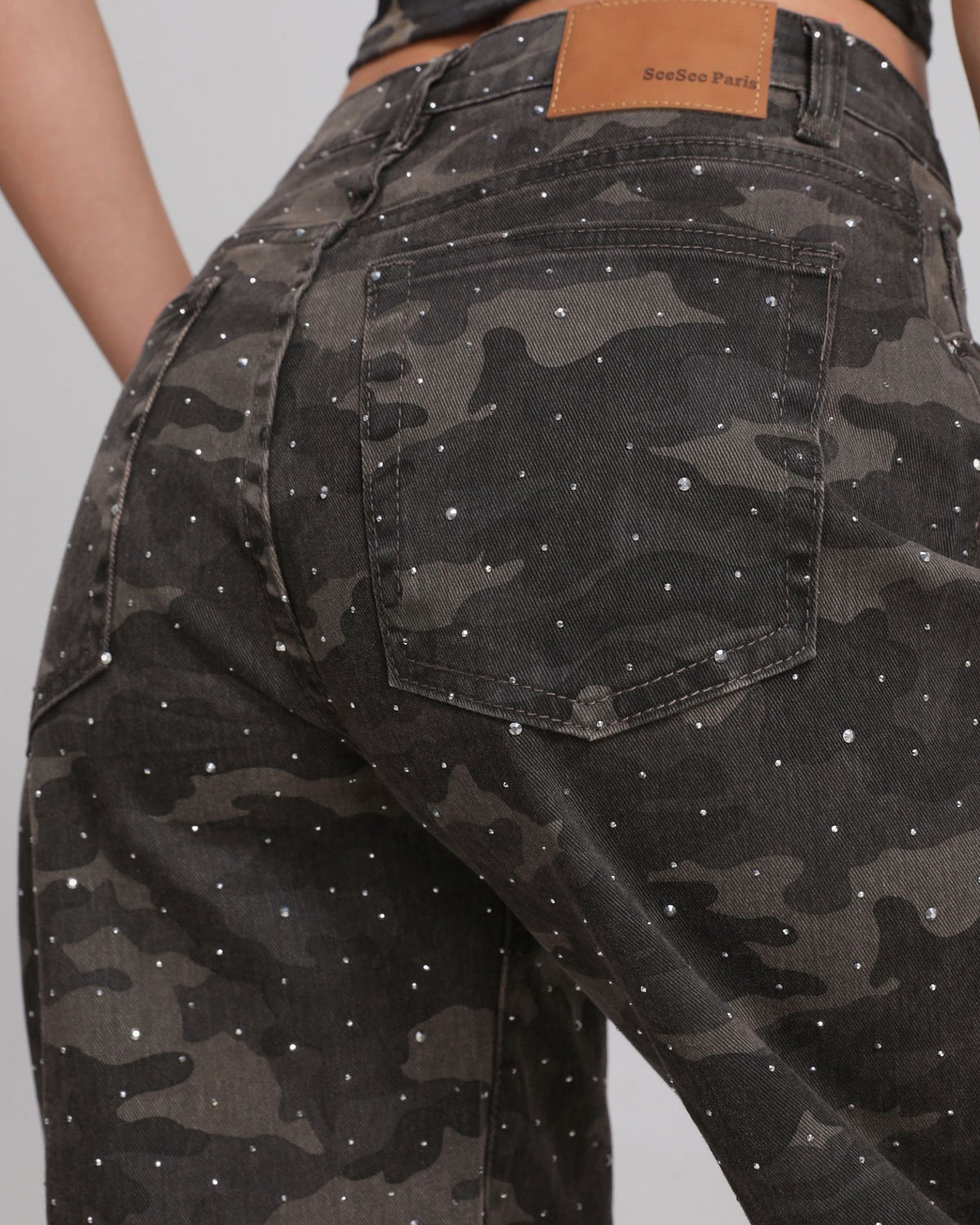 SeeSee Paris | Barrel jeans met strass Jane Army