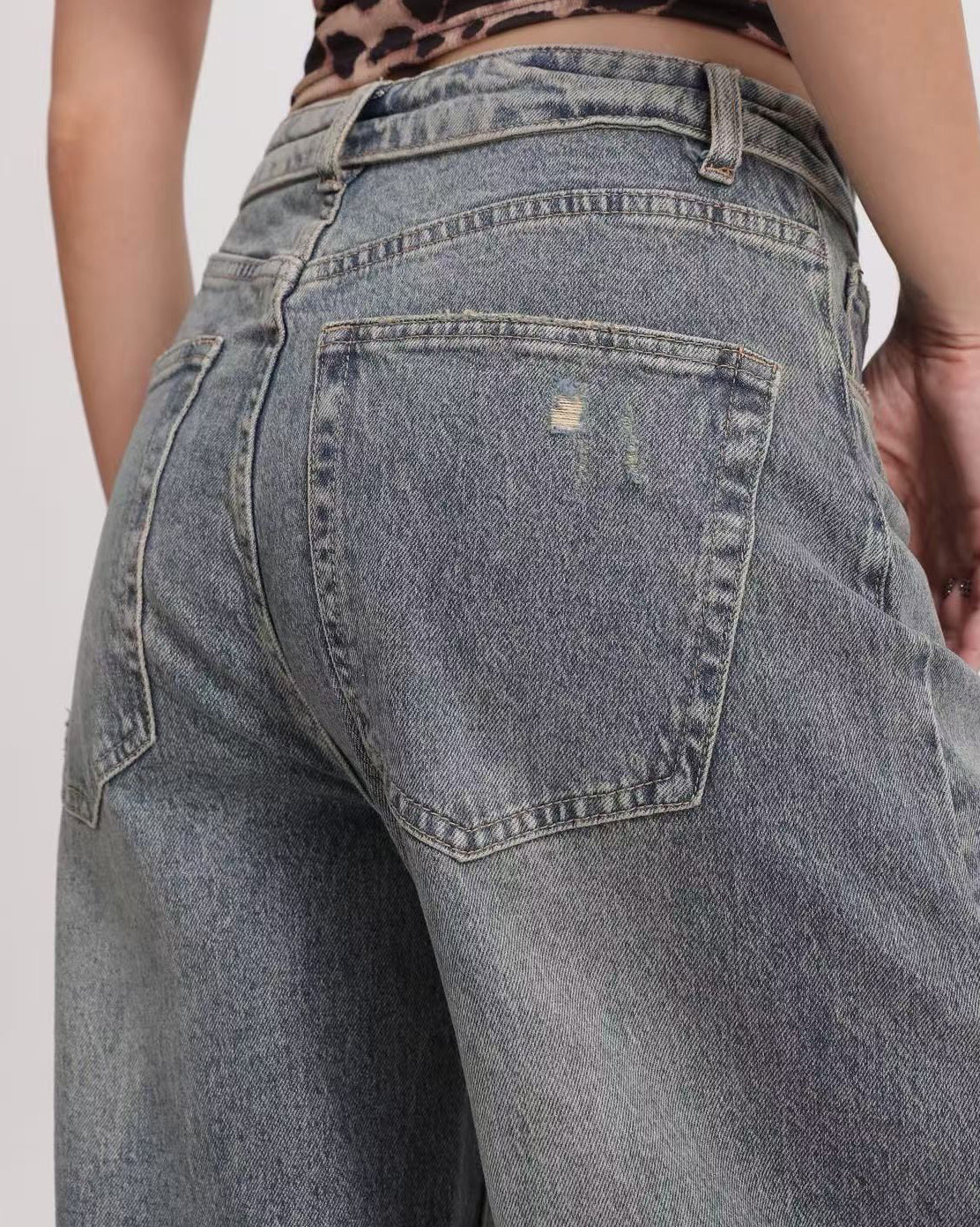 SeeSee Paris | Barrel jeans fold over Desy Blauw