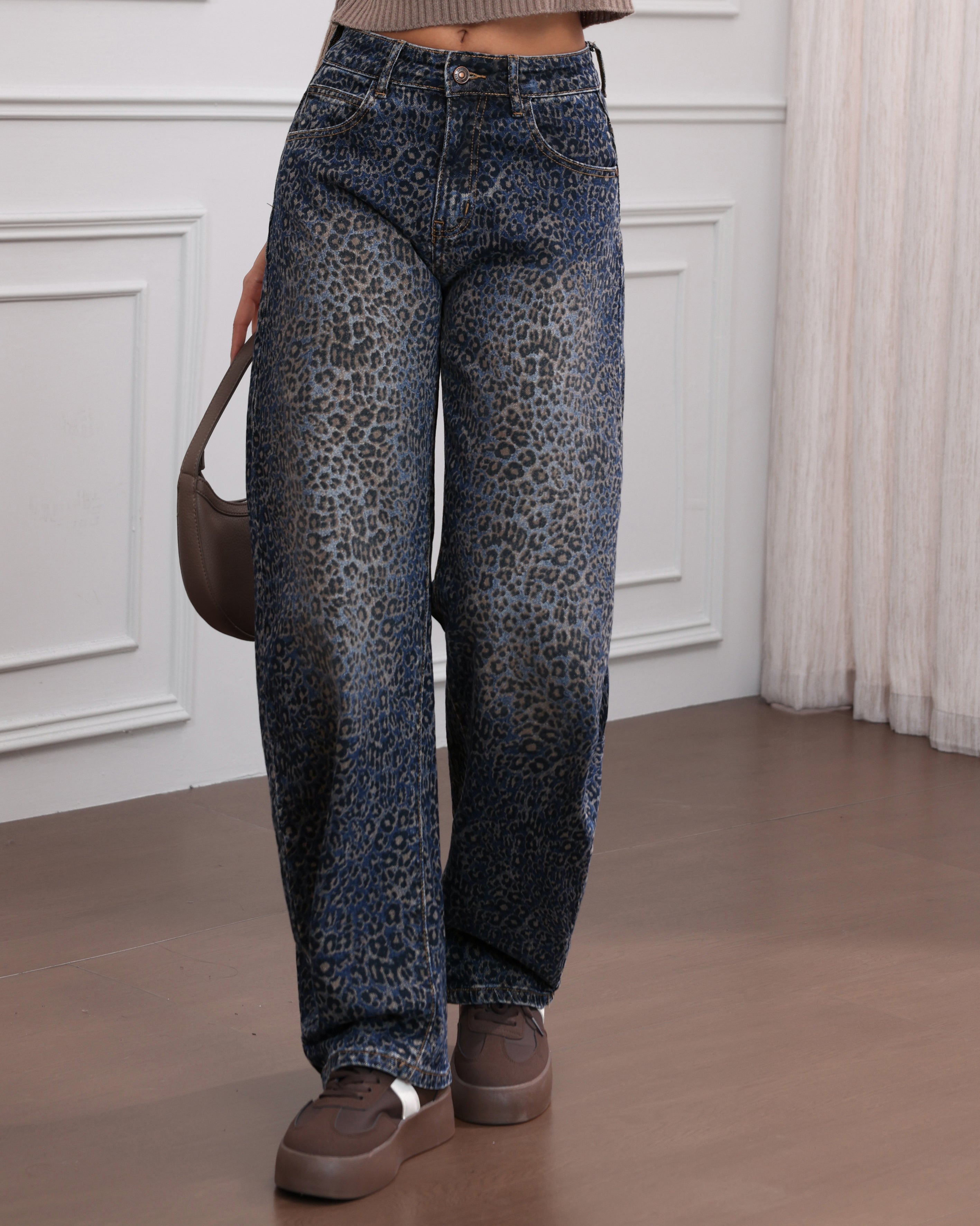 Jewelly | Ballon jeans panterprint Neleya Donkerblauw