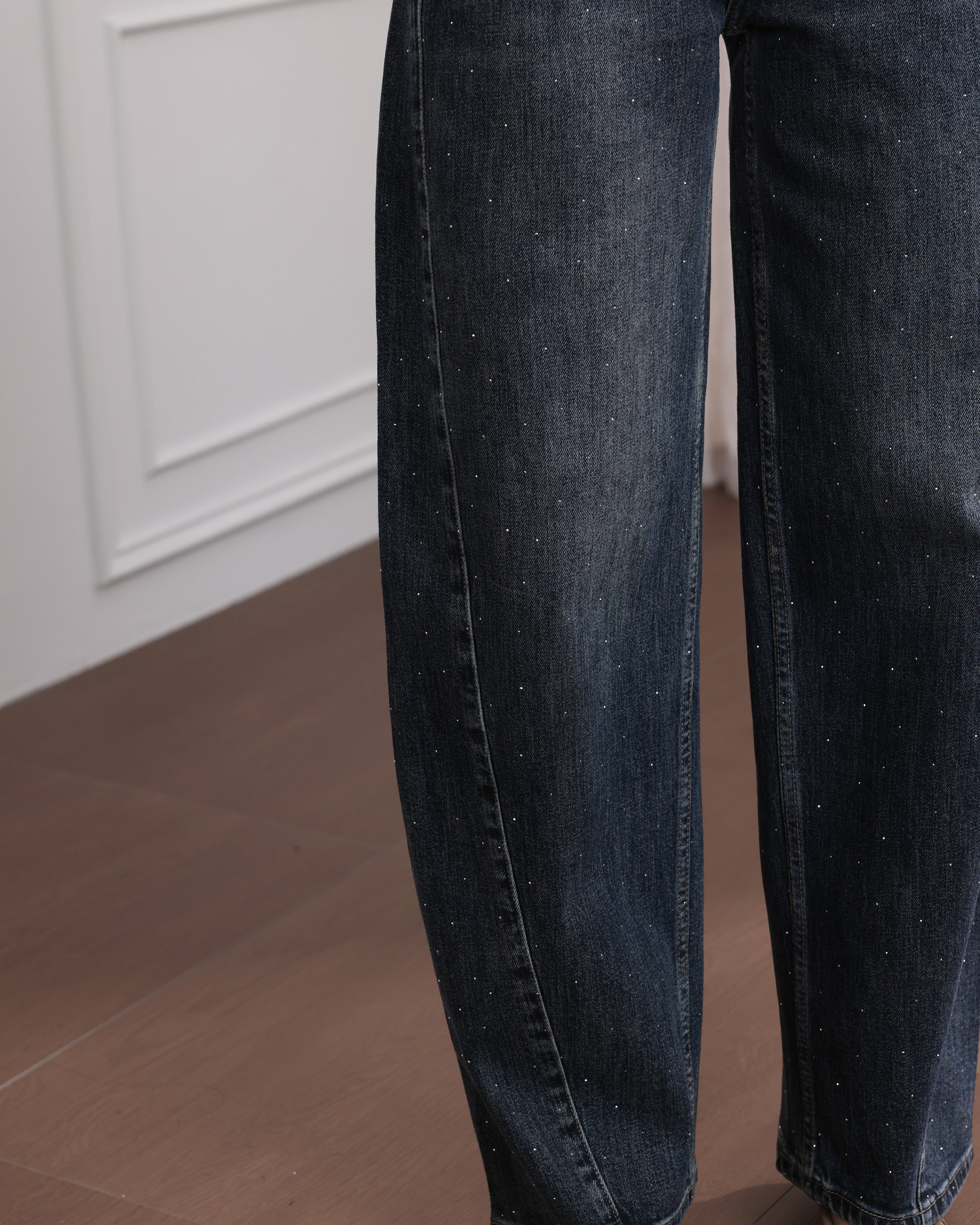 Jewelly | Ballon jeans met strass Semmie Donkerblauw
