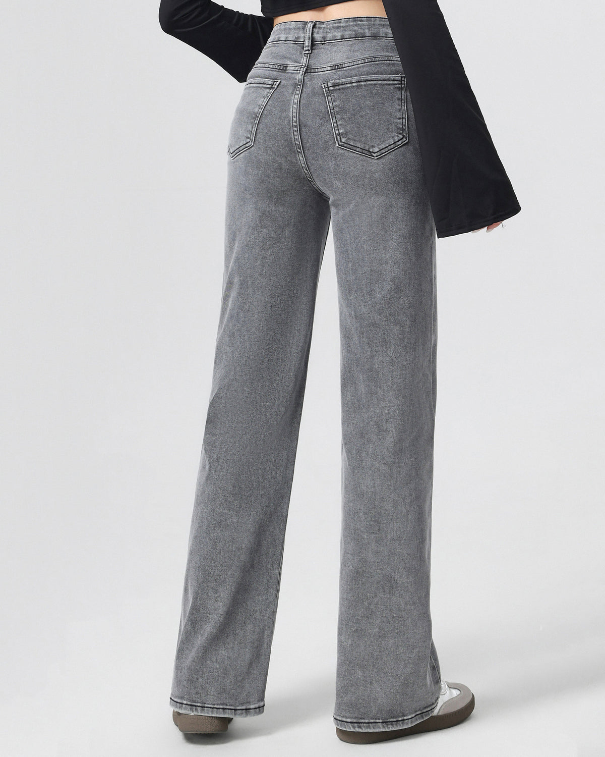 Hello Miss | Wide leg jeans, super stretch Nicole-5 Grijs