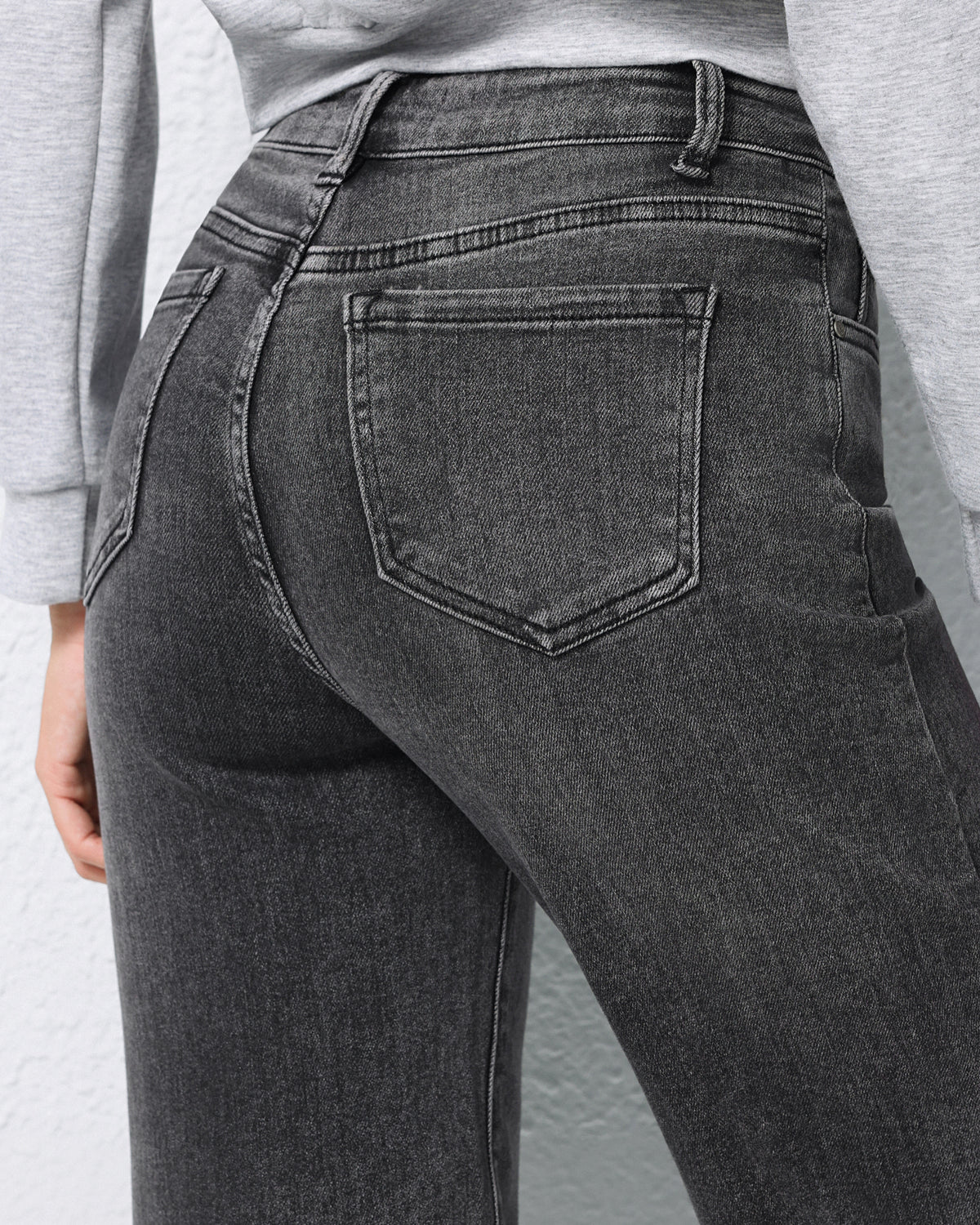 Hello Miss | Wide leg jeans Liz-5 Donkergrijs
