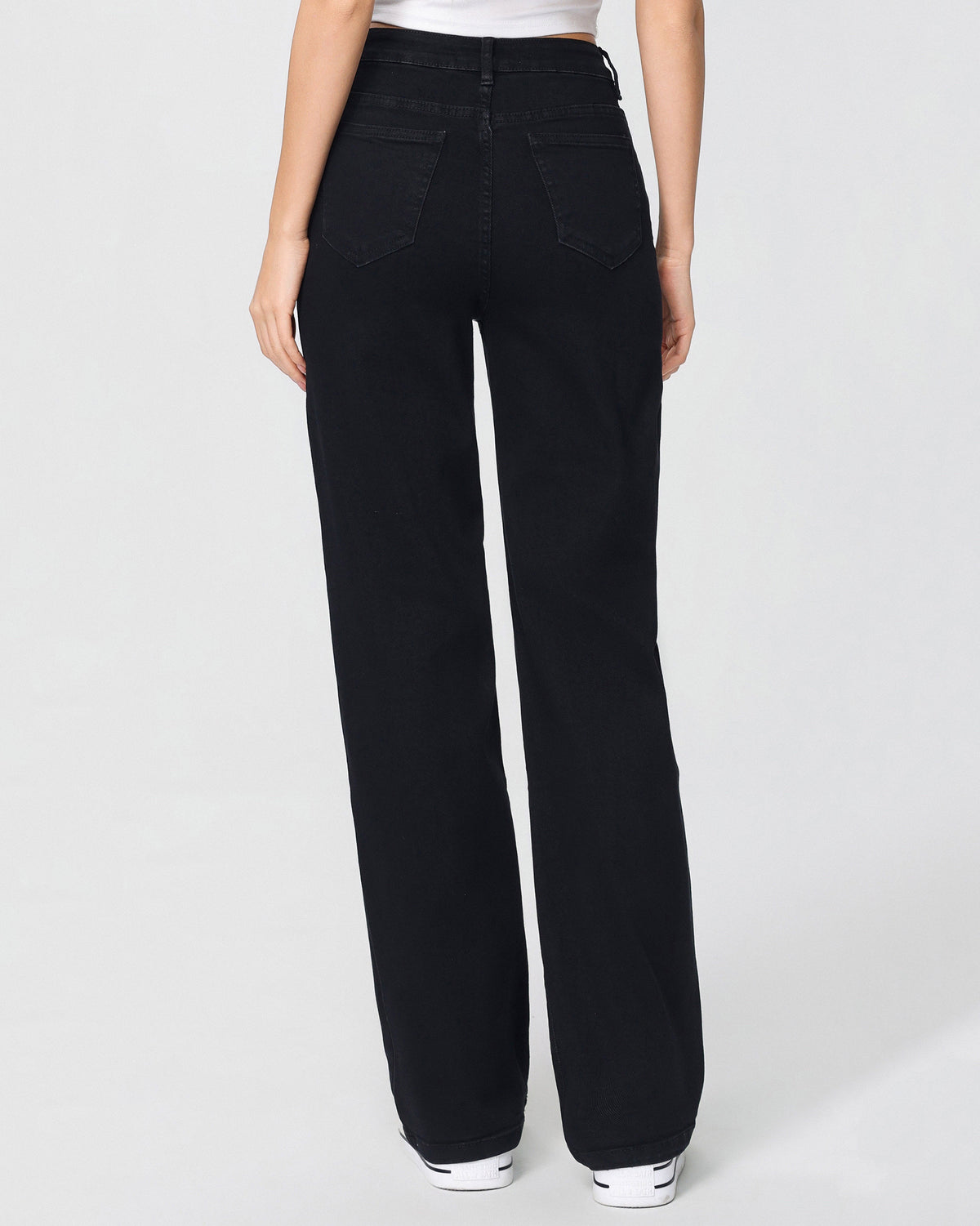 Hello Miss | Wide leg jeans Jante-3 Zwart