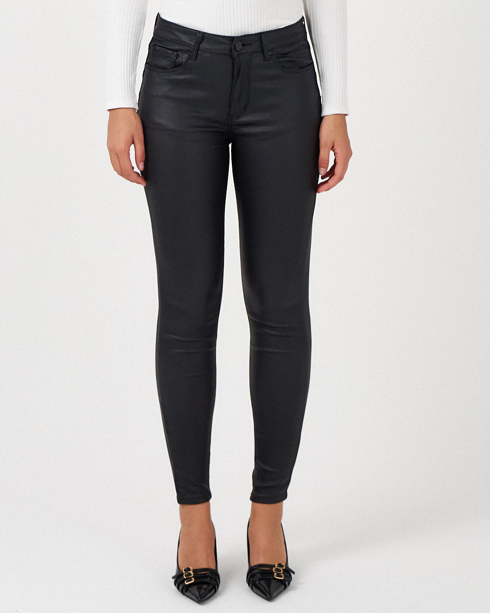 Ana & Lucy | Leatherlook skinny broek Theophile Zwart