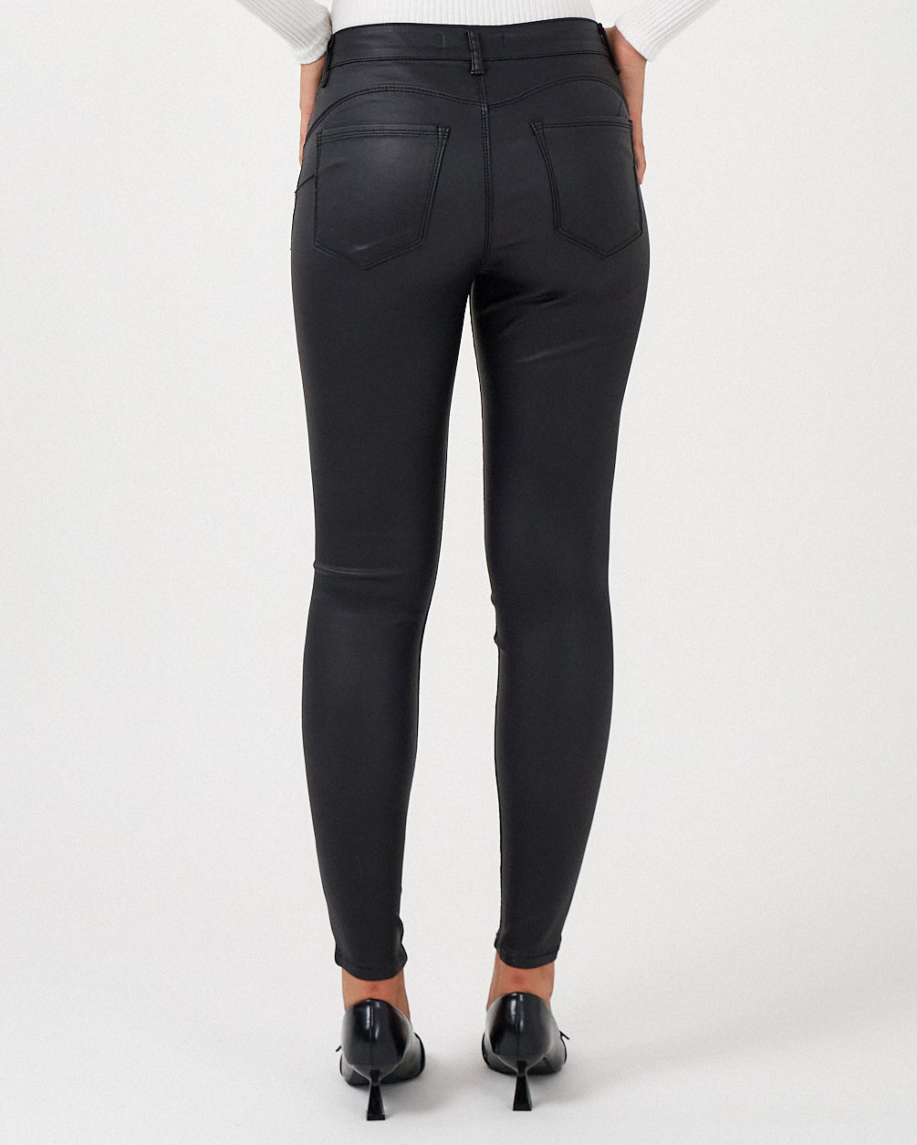 Ana & Lucy | Leatherlook skinny broek Theophile Zwart