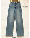 Queen Hearts | Wide leg, Straight jeans Eva-2 Blauw