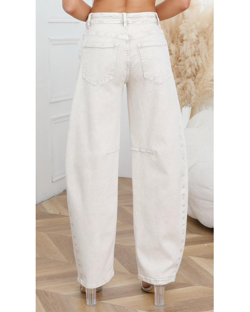 Laulia | Barrel jeans Sena-2 Beige