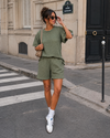 Co-ord set met structuur Selina Groen