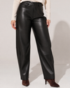 VS Miss | Leatherlook barrel broek Hazel-1 Zwart