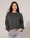 Trui met zilveren studs Pien Donkergrijs