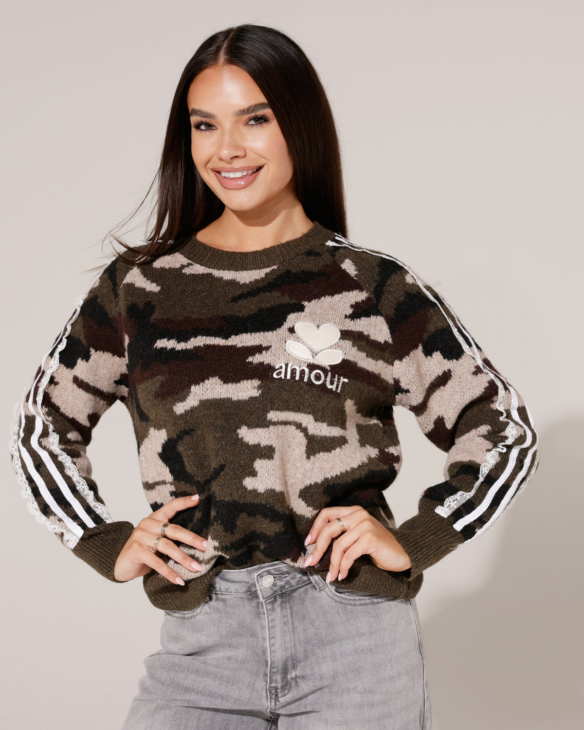 Trui met strepen Amour Camouflage