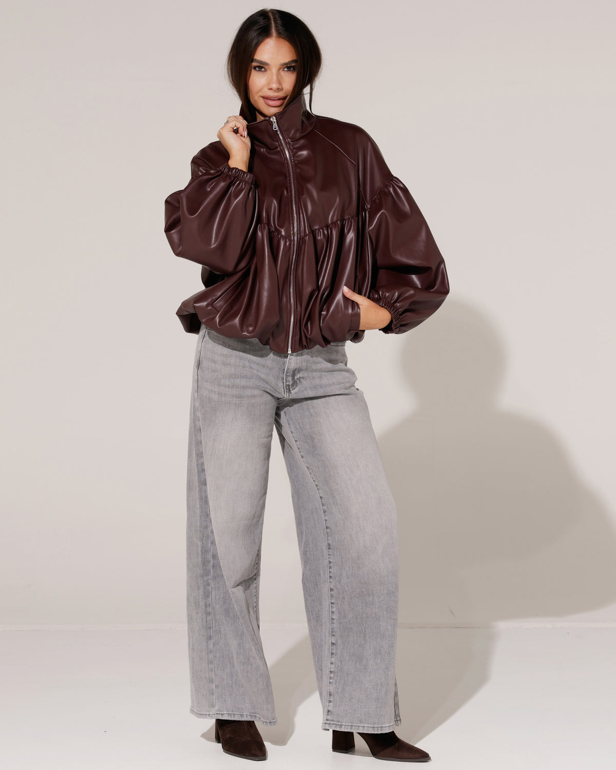 Leatherlook jacket Missy Aubergine