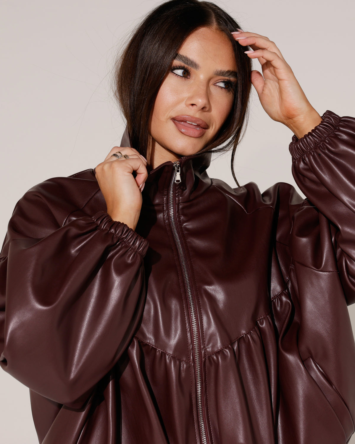 Leatherlook jacket Missy Aubergine
