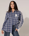 Geruite blouse met strepen Amour Donkerblauw