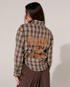 Geruite ballon blouse Rock & Roll Donkerbruin