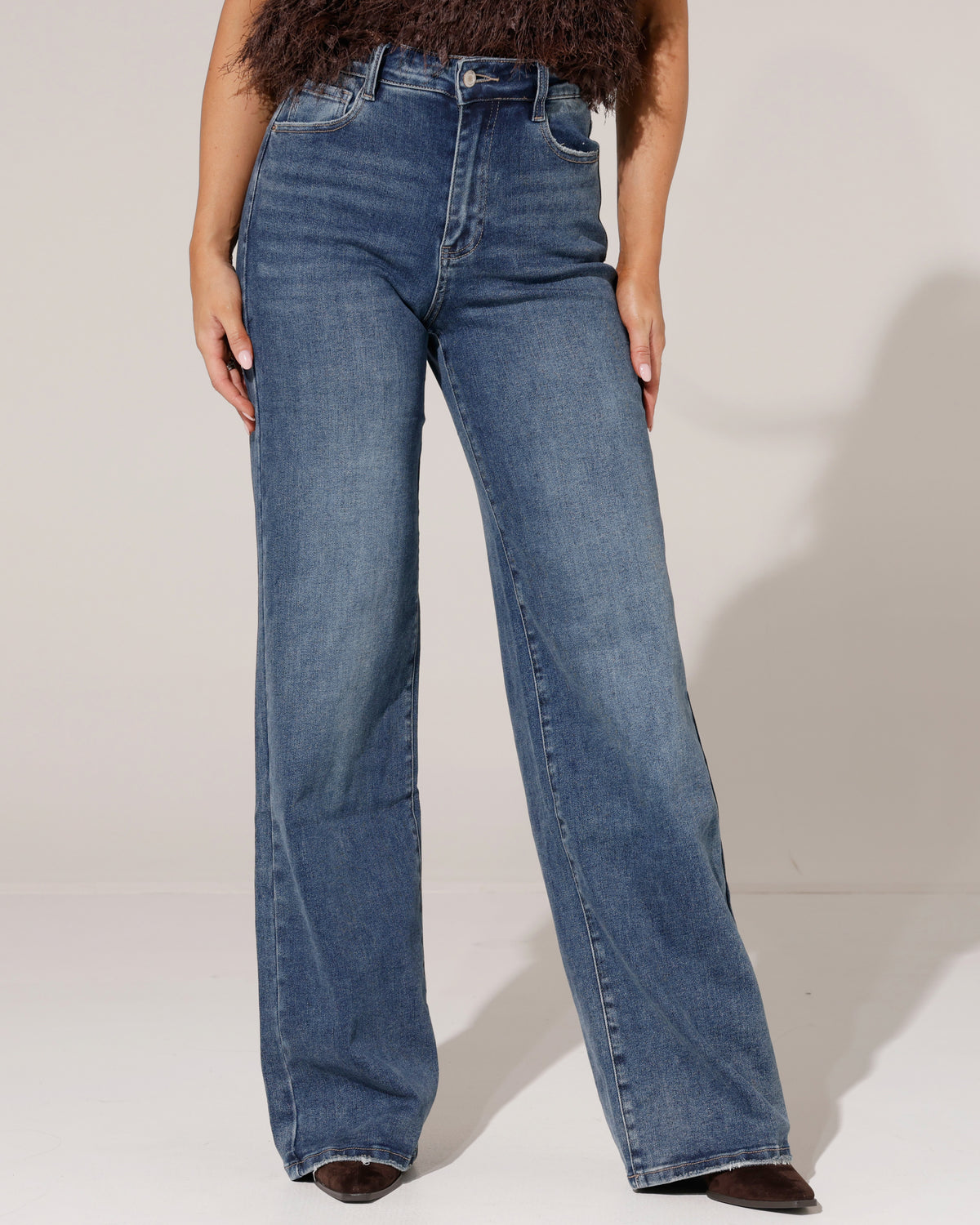 Laulia | Straight jeans TALL Siss-5 Donkerblauw