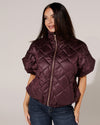 Gewatteerd jacket met korte mouwen Mindey Aubergine