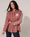 Geruite blouse met strepen Amour Bordeaux