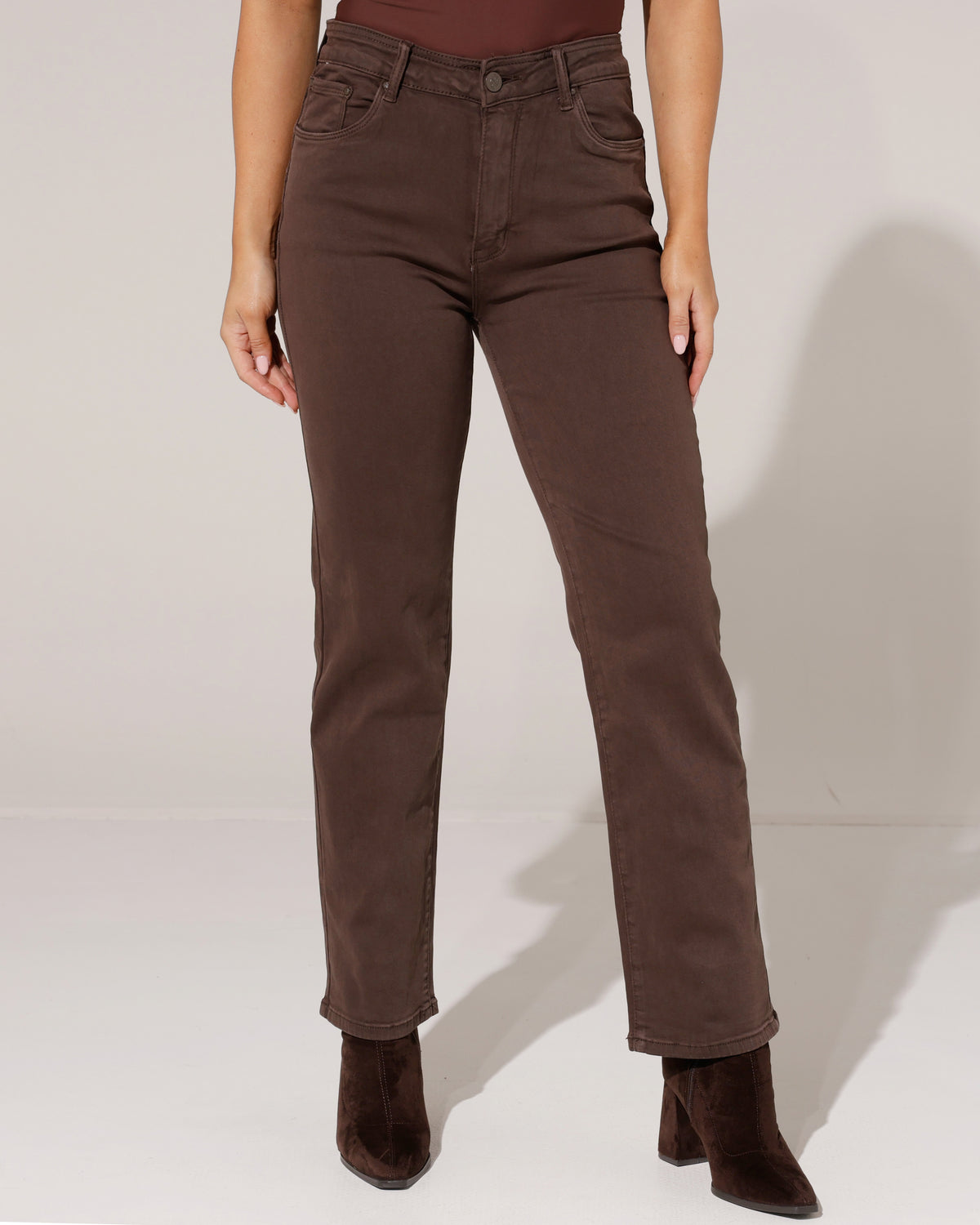 Ana & Lucy | Straight jeans Elia Donkerbruin