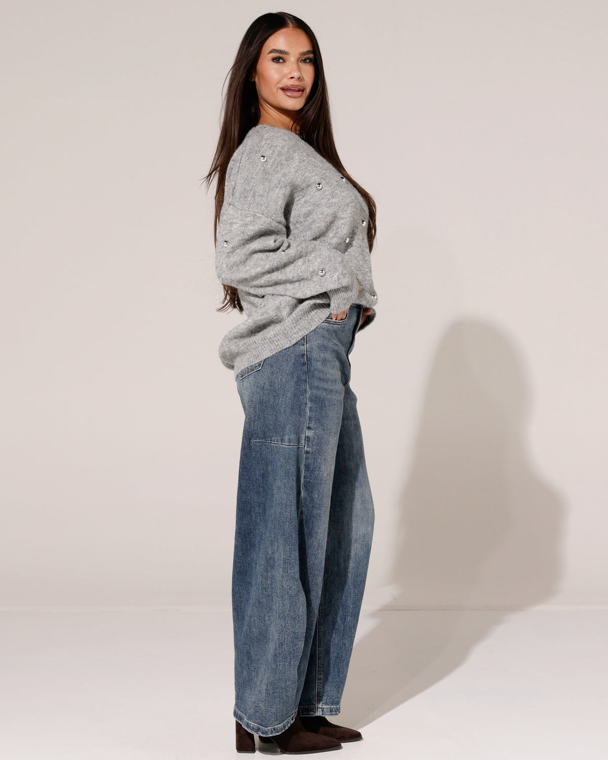 Ana & Lucy | Barrel jeans Lucena Donkerblauw