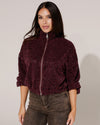 Bomberjacket van kant Feline Aubergine