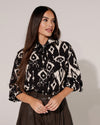 Blouse met print Holley Zwart