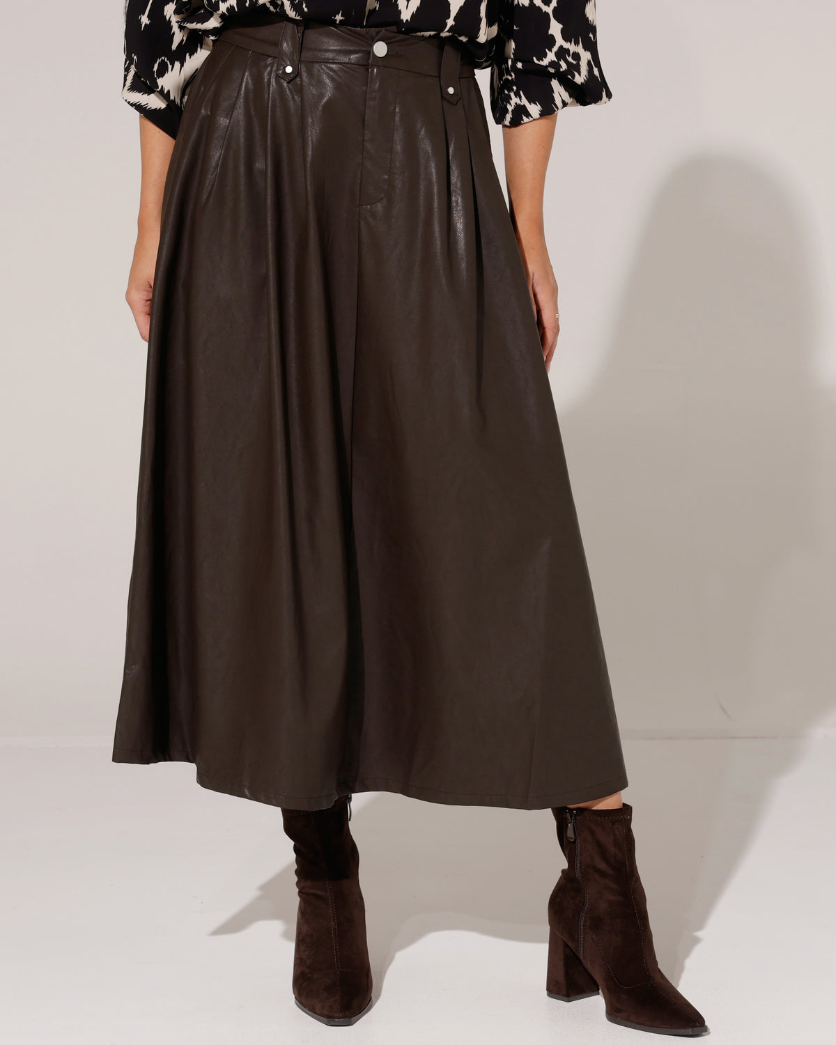 Leatherlook rok Chloe Donkerbruin