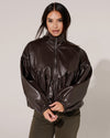Leatherlook jacket Missy Donkerbruin