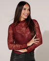 Kanten top Eveline Aubergine