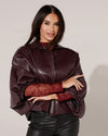 Leatherlook blouse Billy Aubergine