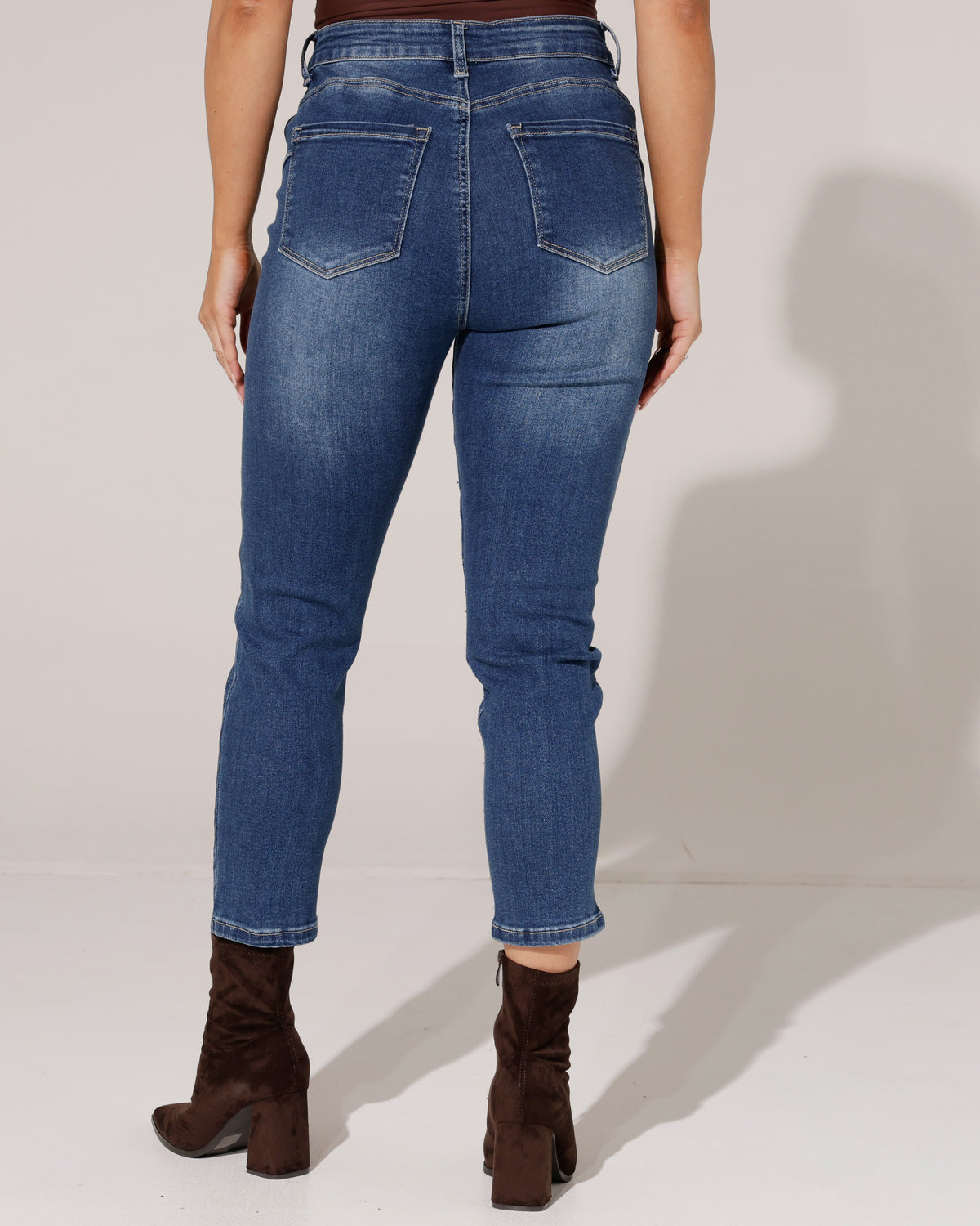 Redseventy | Skinny jeans met strass Hally Donkerblauw