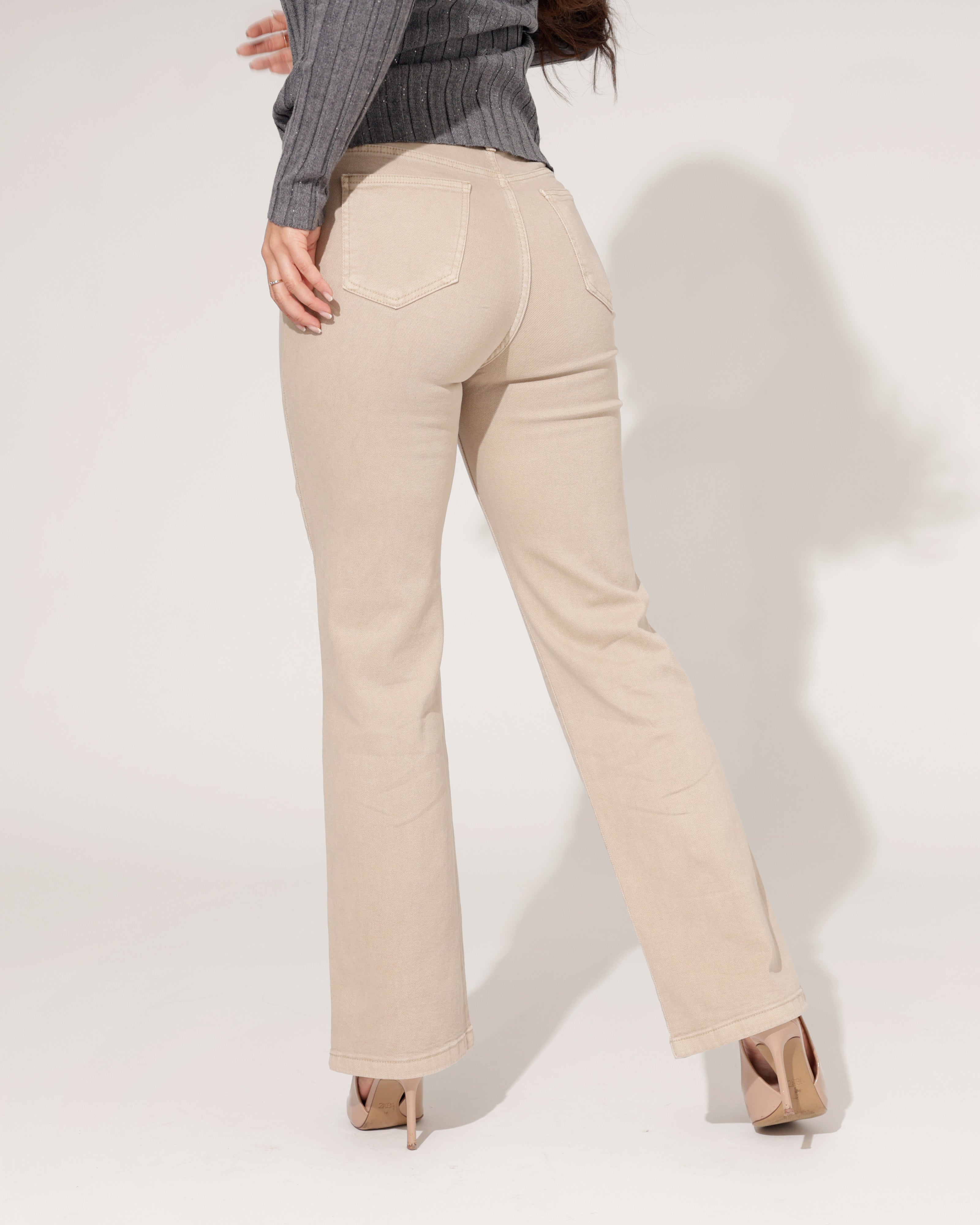 Folyrose | Wide leg jeans Sofia-G Zand