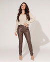 Goodies | Leatherlook broek Daisy-22 Donkerbruin